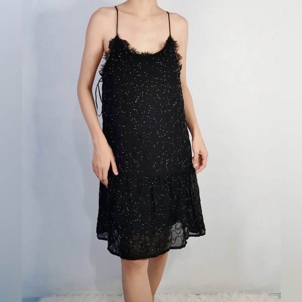 Elegant Black Beaded Dress